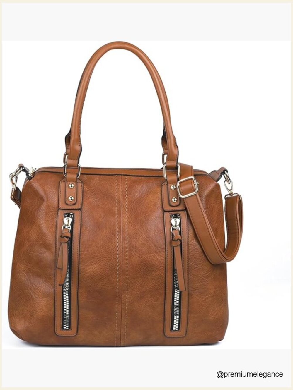 Large Hobo Purse with Multiple Pockets, Vegan Leather Shoulder Bag